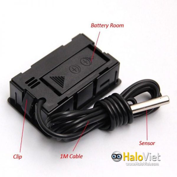 Đồng hồ đo nhiệt độ cảm biến chống nước màn hình LCD - 6