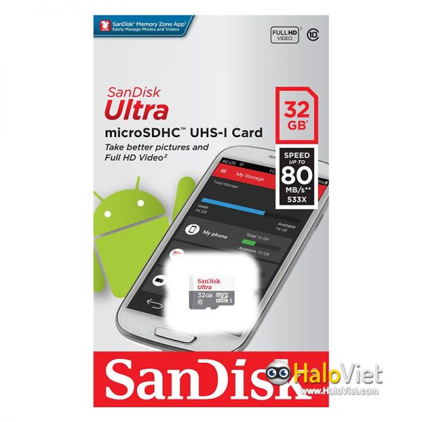 Thẻ nhớ MicroSDHC SanDisk Ultra 32GB Class 10 (Hàng Chính Hãng) - 3