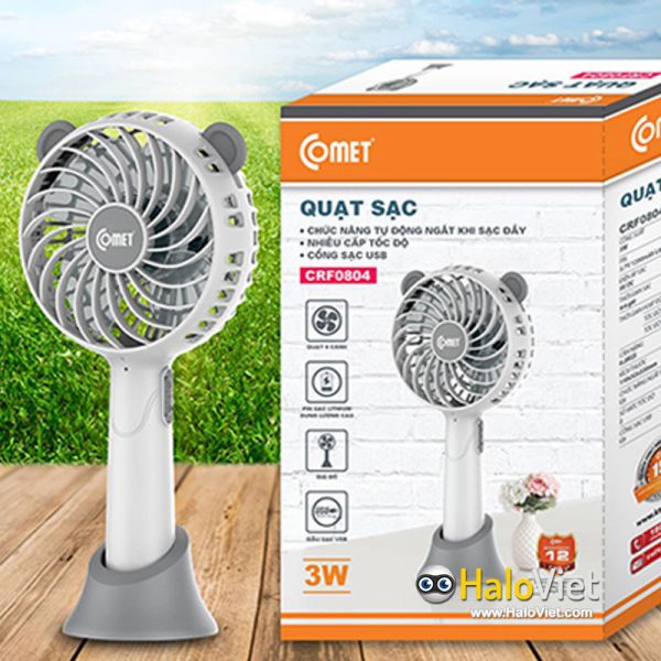 Quạt sạc cầm tay Comet CRF0804 - Hàng chính hãng - 4