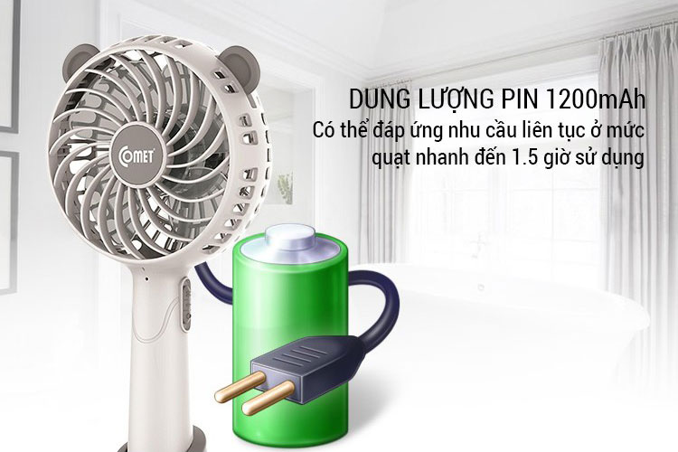 Quạt sạc cầm tay Comet CRF0804 - Hàng chính hãng - 6