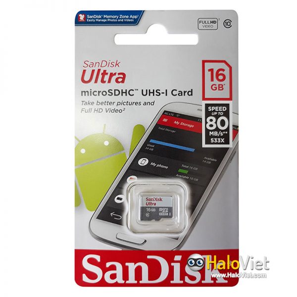 Thẻ nhớ MicroSDHC SanDisk Ultra 16GB Class 10 (Hàng Chính Hãng) - 3