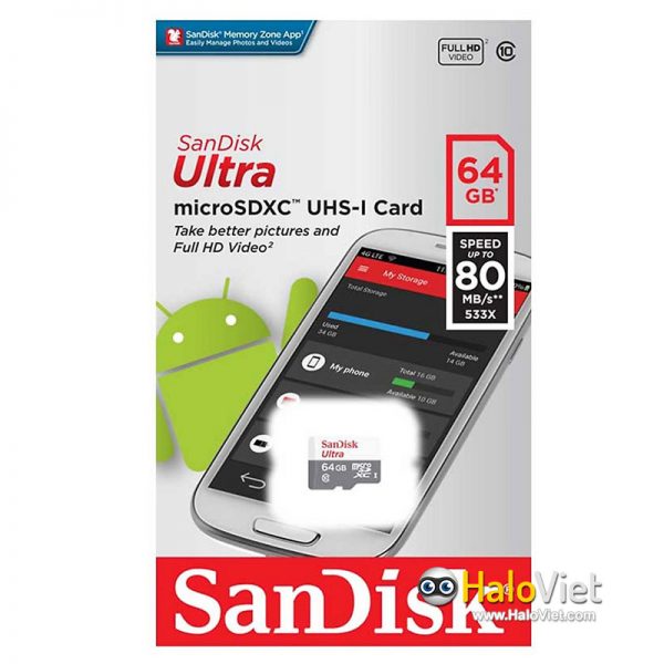 Thẻ nhớ MicroSDXC SanDisk Ultra 64GB Class 10 (Hàng Chính Hãng) - 3