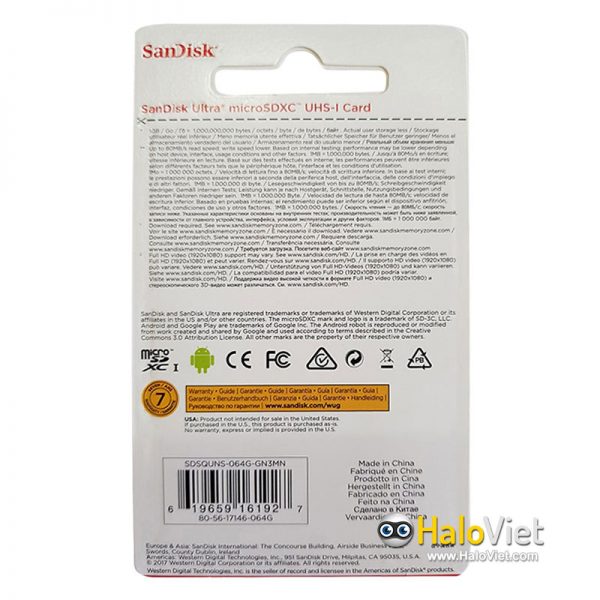 Thẻ nhớ MicroSDXC SanDisk Ultra 64GB Class 10 (Hàng Chính Hãng) - 4