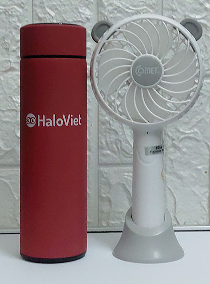 Siêu ưu đãi mùa hè: Combo bình giữ nhiệt Halo Việt BGNTM1 và quạt sạc Comet CRF0804 online chỉ 299k - 3