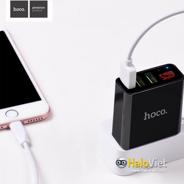 Sạc nhanh 3 cổng USB Hoco C15 - 6