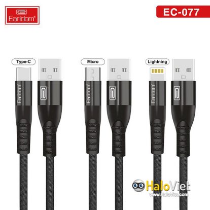 Cáp sạc nhanh 3A dây dù Earldom EC-077 - 1