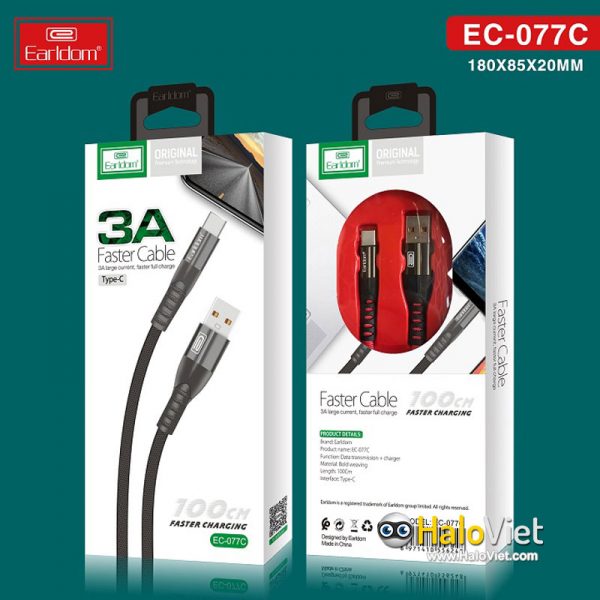 Cáp sạc nhanh 3A dây dù Earldom EC-077 - 6