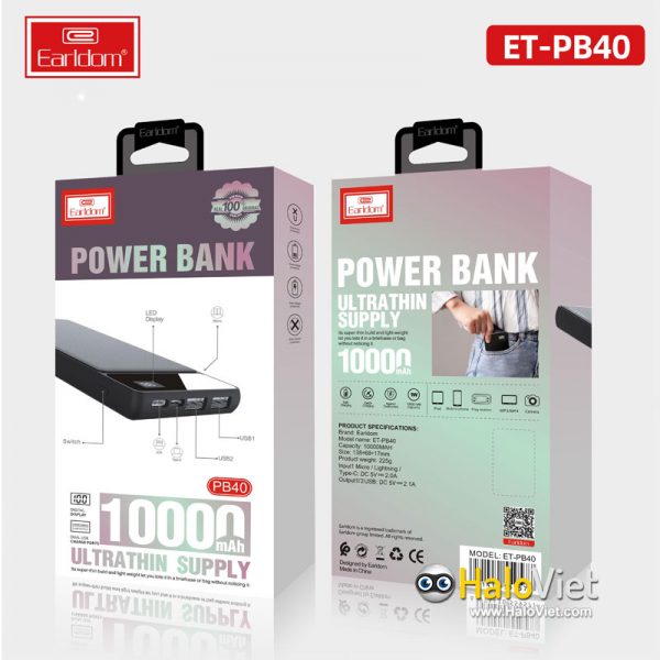 Pin sạc dự phòng Earldom ET-PB40 10.000 mAh - 3