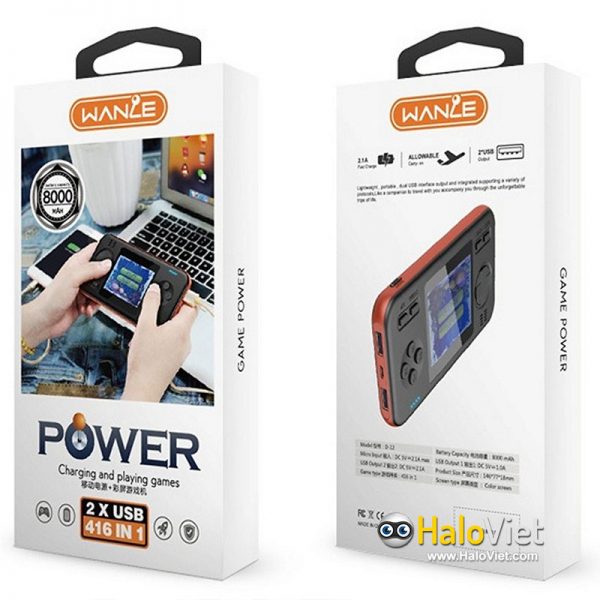 Máy chơi game kiêm sạc dự phòng D12 - Game Power 416 trò chơi - 4