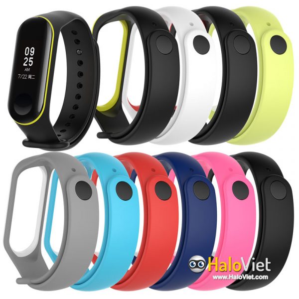 Dây đeo thay thế cho vòng đeo tay thông minh Xiaomi Mi Band 3/4 viền màu - 4